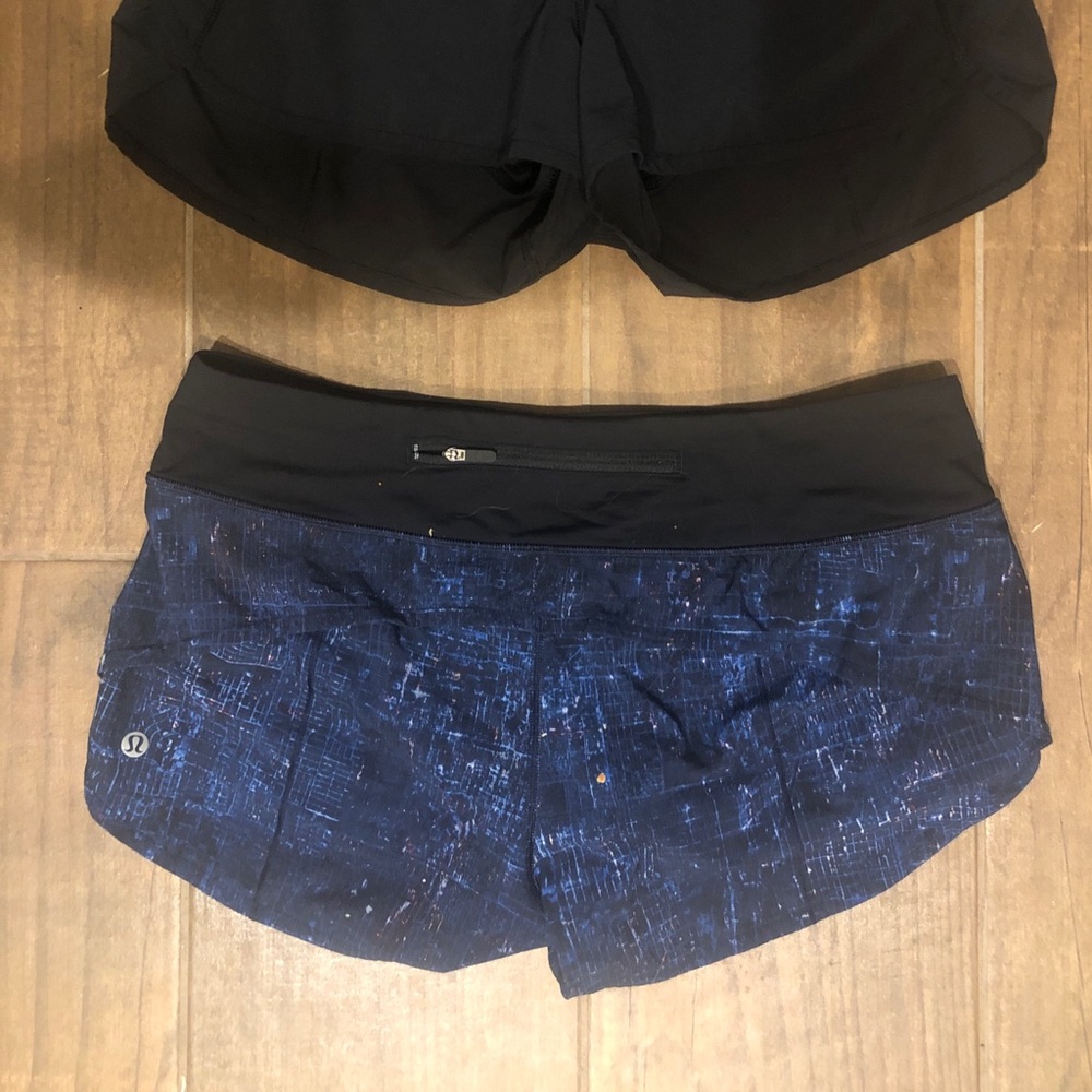 Patterned lululemon speed shorts